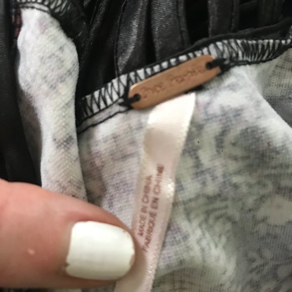 Free People Bodycon Geo Floral Blue Rose Crochet Detail Dress Sz S - Picture 7 of 9